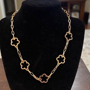 Gold Floral Link Necklace - Women Jewelry